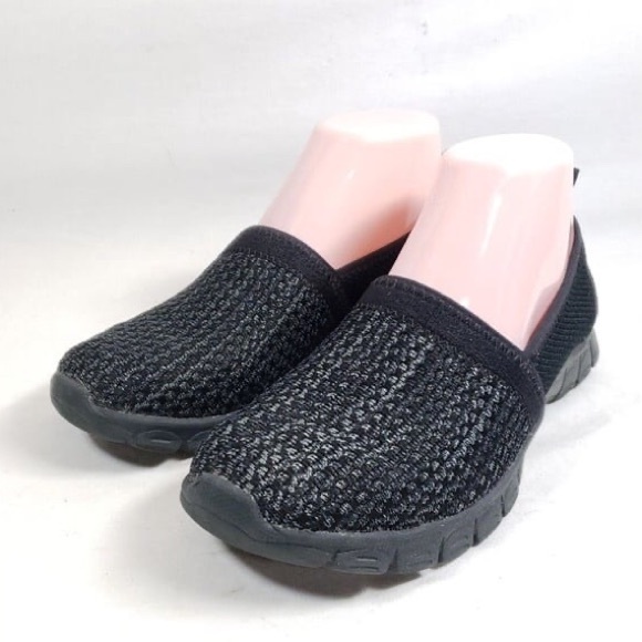 Sketchers Black Slip-On Shoes - Picture 1 of 9